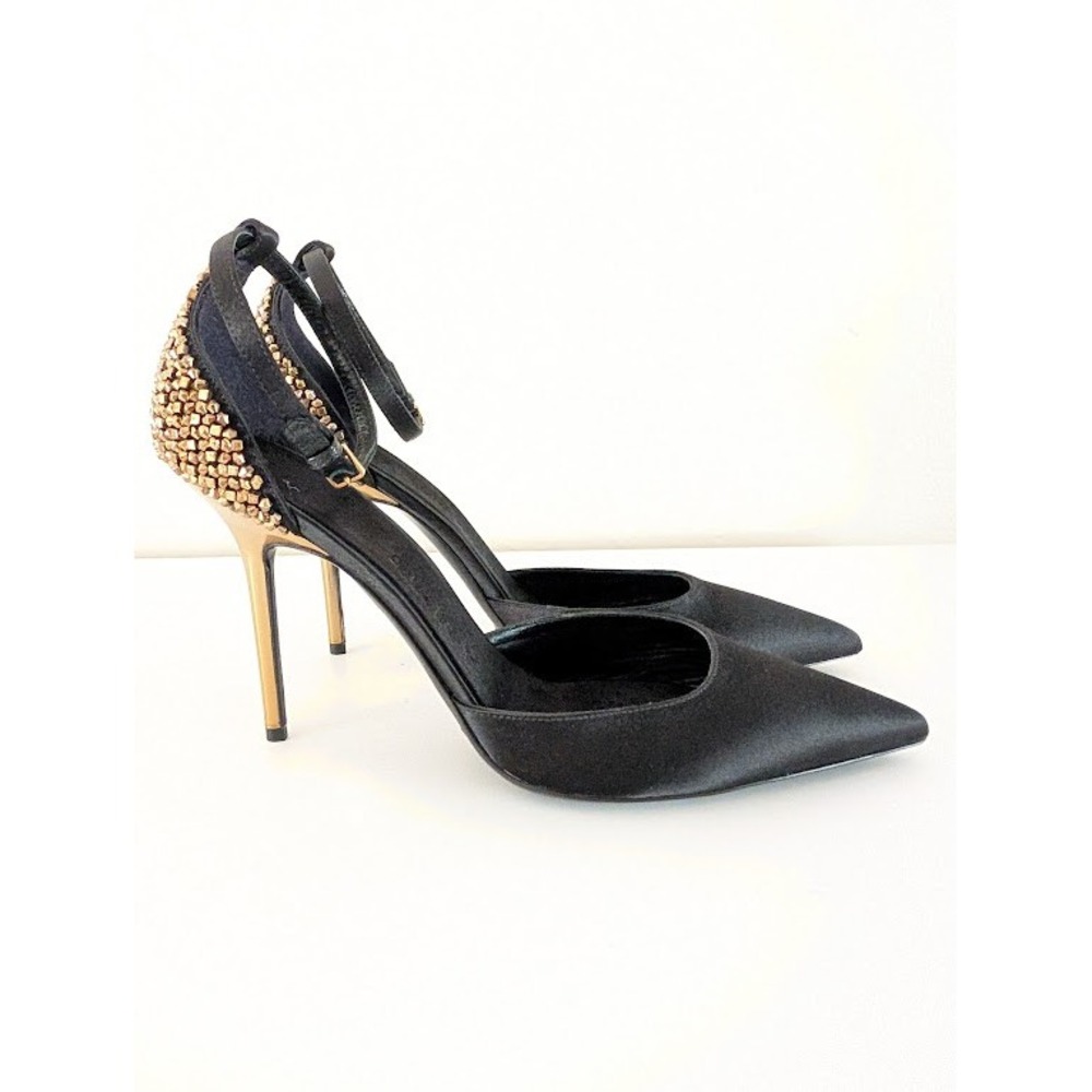 Burberry Black Satin‎ Alanson Stiletto Heels with Embellished Back Size 39 - Picture 13 of 13